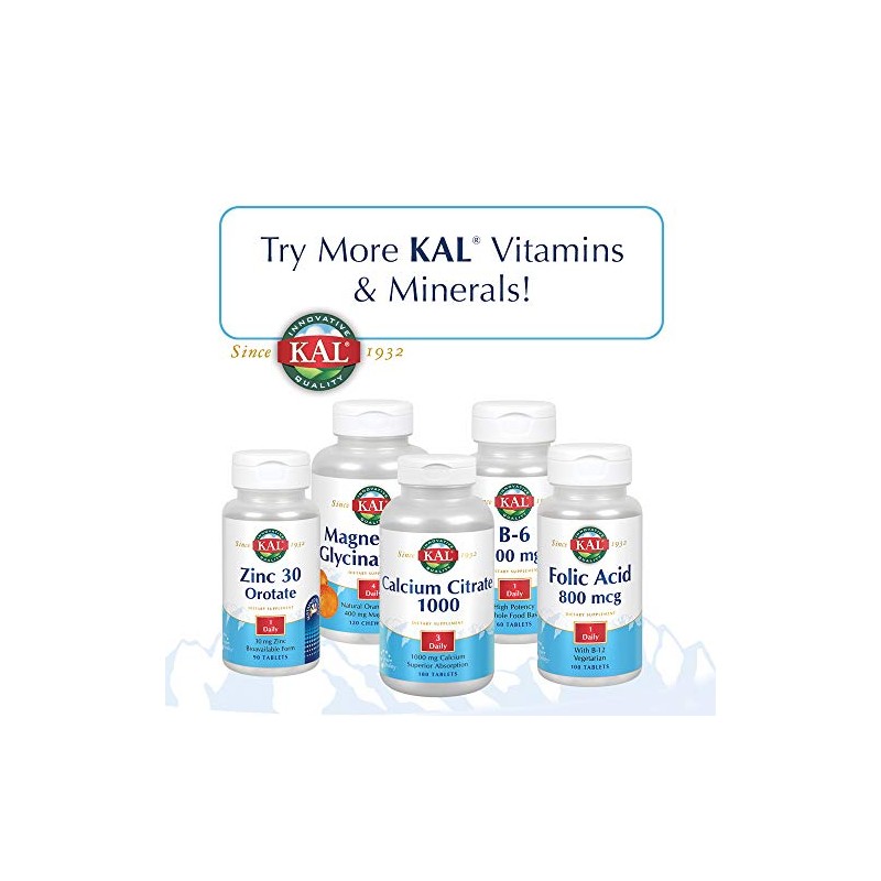 KAL CalMagZinc Tablets, 100040015 mg, 250 Count by Kal