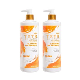 Cantu Txtr Sleek Shampoo Cleansing 16 Ounce Pump (473ml) (2 Pack)