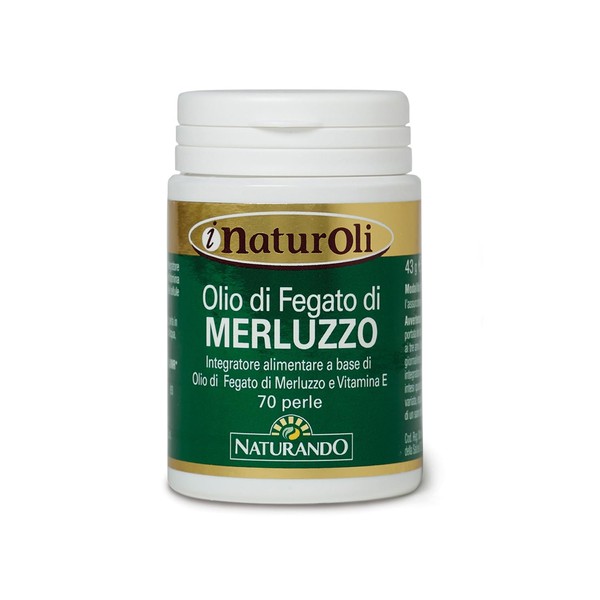 Naturando Cod Liver Oil Rich in Omega 3, Vitamin A and Vitamin D and Vitamin E - 70 Capsules