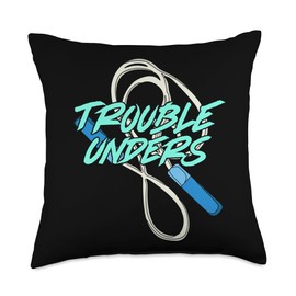 Jump Higher And Faster Trouble Unders Speed Jump Rope Throw Pillow, 18x18, Multicolor