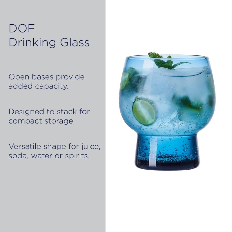 Mikasa Phoebe Double Old Fashioned Beverage, Set of 4, Blue
