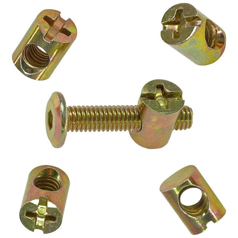 20 PCS M6 Barrel Nuts for Furniture Connection