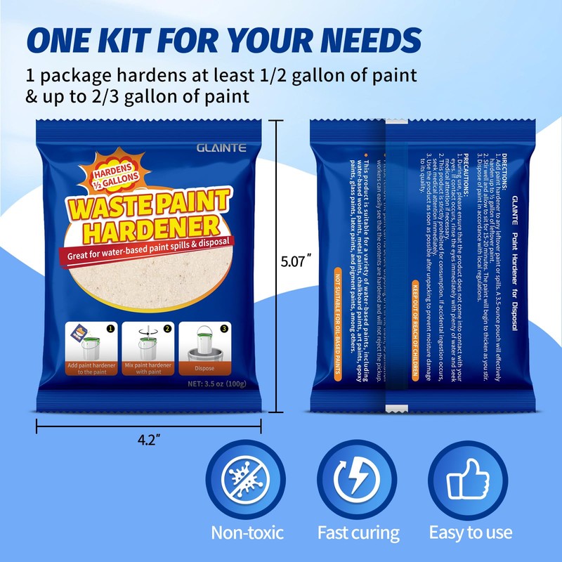 GLAINTE Waste Away Paint Hardener Fast Acting Solid Paint Hardener