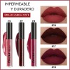 Kit Lápiz Labial Líquido Mate De Larga Impermeabl Y Duración