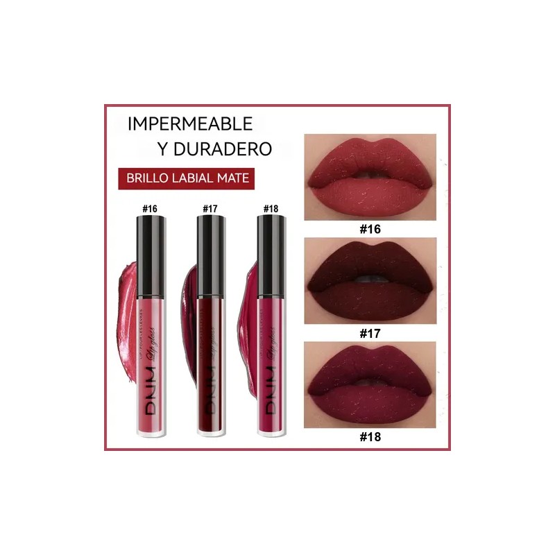 Kit Lápiz Labial Líquido Mate De Larga Impermeabl Y Duración