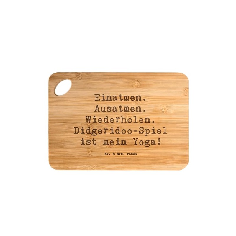 Mr. & Mrs. Panda Bamboo Chopping Board Saying Didgeridoo Yoga