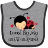 inktastic Loved By My Great Grandma Baby Bib Heather and