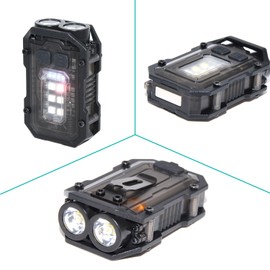 SUNDERPOWER Rechargeable Pocket Keychain Lights with Lanyards,Clip on Hands Free Flashlight for Walking Camping Night Running