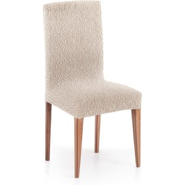 ECOMMERC3 | 2 Bi-elastic Jacquard Fabric Chair Covers - Super Elastic, Breathable and Adjustable Ecru Chair Covers