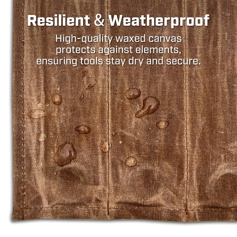 IRONCUBE Tool Pouch, 12 Pockets Wax Canvas Weatherproof Roll-Up Storage