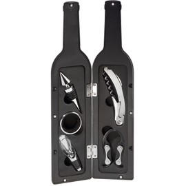 Ozeri 5-Piece Wine Bottle Corkscrew & Accessory Set, Black