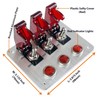 3 Rows Safety Cover Toggle Switch with Red Indicator Light