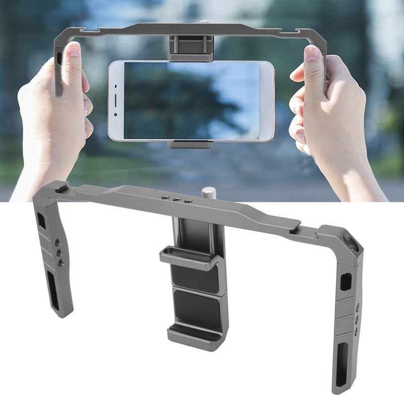 Aluminium Alloy Phone Video Cage with Dual Handles Portable Phone