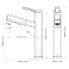 HANLIAN Single Hole Bathroom Pull Out Faucet with Rotating Spout,
