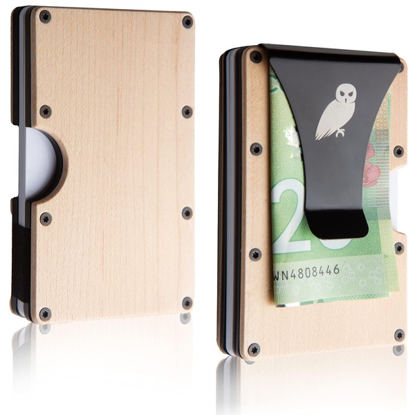 The Owl Wallet | Authentic Minimalist Maple Wood RFID Blocking