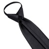 YOHOWA Black Zipper Ties for Men Solid Pre-Tied Tie with