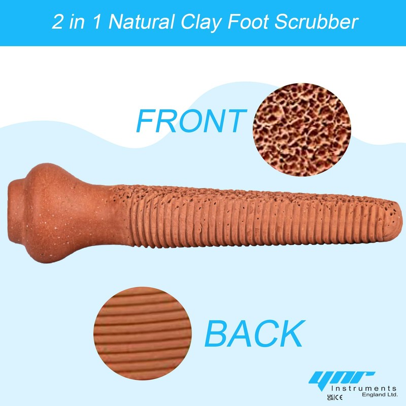 YNR Natural Clay Foot Scrubber, 2-in-1 Feet Scrubber for Hard