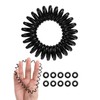 Set of 10 - Black Spiral Hair Bobbles Made of