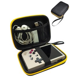 IPNSDON 1PCS Hard Black Carrying Case Handheld Game Console, Case Compatible with RG353V/R36S Handheld Game Console and Accessories Multi-Function Travel Storage Bag