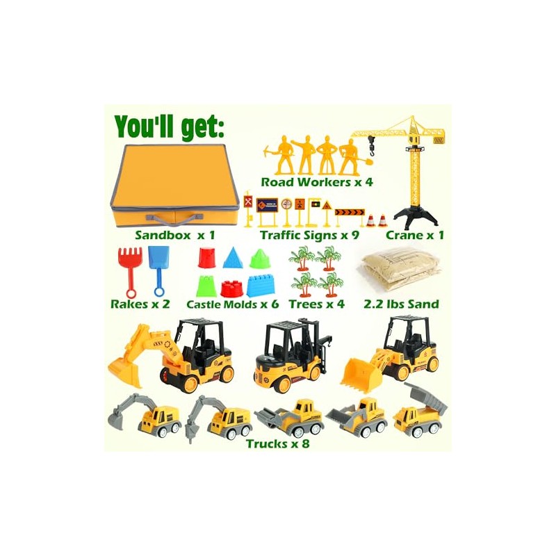 Billeeit Sand Construction Kit with Foldable 15 x 15 in