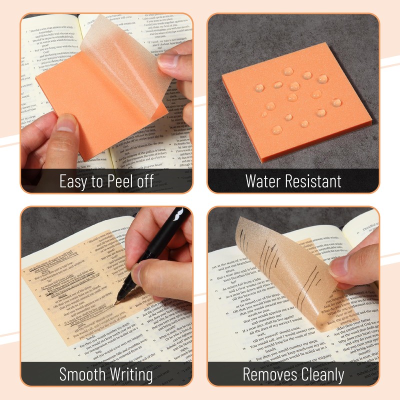 Mr. Pen- Transparent Glitter Sticky Notes, 3”x3”, 12 Pads, 600