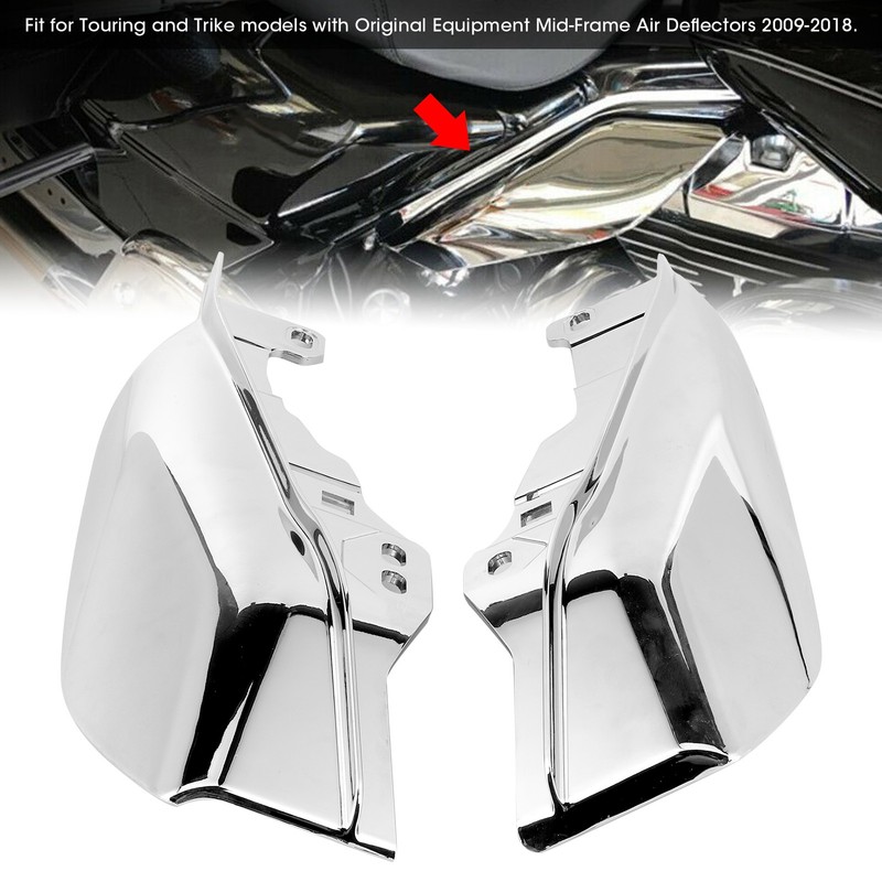 2Pcs Air Deflector Trim Heat Shield Motorcycle MidFrame Trim Fit