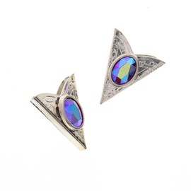 Ruby Crystal Collar Tips-Western Collar Tips-Dress Shirt Collar Stays-Silver Finish-Collar Stays for Men & Women