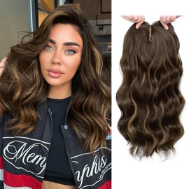VERNA 14 inches Chocolate Brown Mix Caramel Blonde hair topper