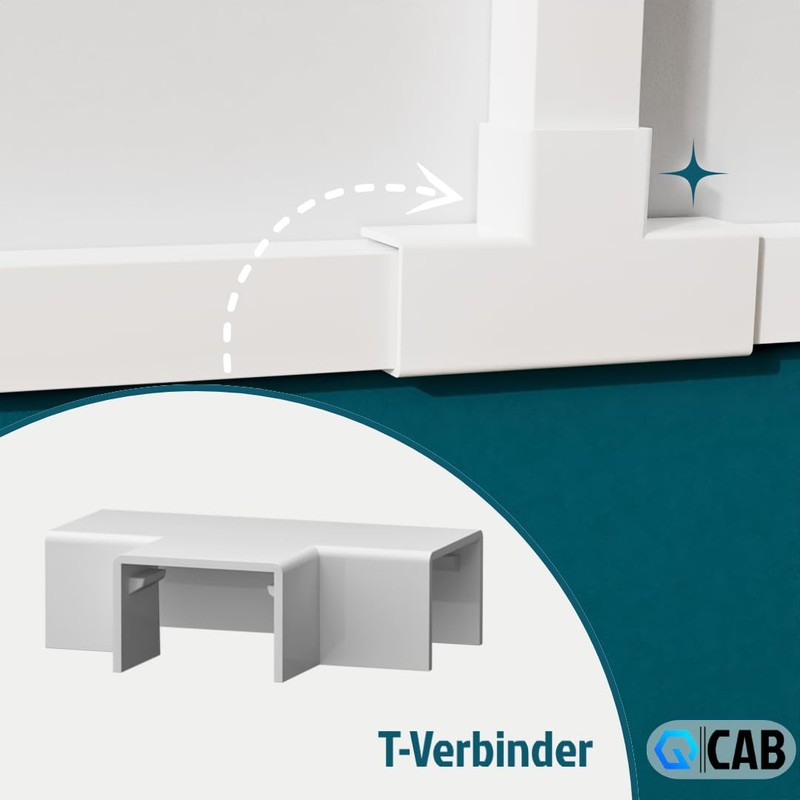 QCAB Connectors Set for Cable Duct 1.5 x 1.0 cm,