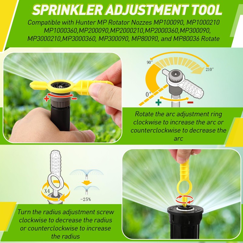 11 Pack Sprinkler Head Adjustment Tool Kit Compatible with Hunter