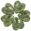 mookaitedecor Pack of 2 Natural Green Jade Heart Shaped Crystal
