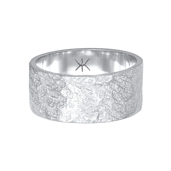 Kuzzoi Men's 925 Sterling Silver Band Ring, 9 mm, Cool