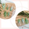 30Pcs Green Press on Nails Medium Almond Fake Nails with