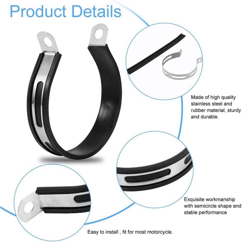 Jadeshay Motorcycle Exhaust Clamp, Motorcycle Exhaust Bracket Universal Motorcycle Exhaust