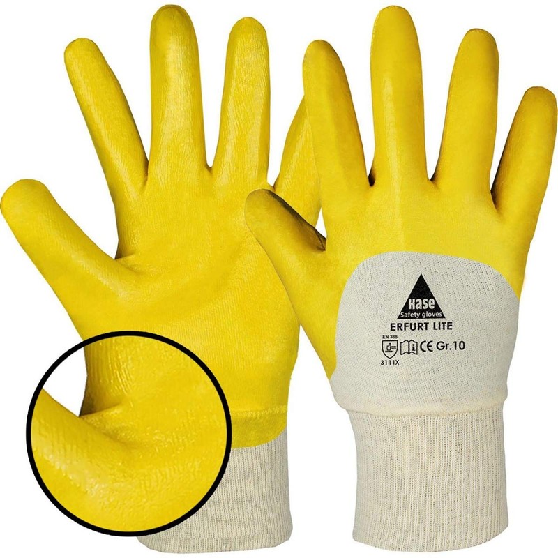12 Pairs Rabbit Safety Erfurt Lite Nitrile Work Gloves, Partially