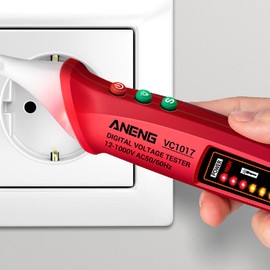 12V-1000V Voltage Tester: Adjustable Sensitivity Voltage Detector Pen AC Voltage Detector Pen with LED Flashlight - Sound and Light Warning Pencil Electrical Voltmeter Ammeter Circuit Tester Tool