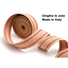 IPEA Jute Strap for Crafts - Made in Italy - 10 Metres Length - Jute Webbing Professional Cord Strap for Chairs, Upholstery, Sofas, Fixing Furniture, Decorations - Natural - 60mm - Natural