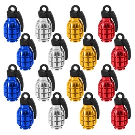 16-Piece Grenade Valve Cap, Dustproof Valve Cap, Metal Valve Nozzle, Tire Accessories, Suitable For Cars, Motorcycles, Bicycles.