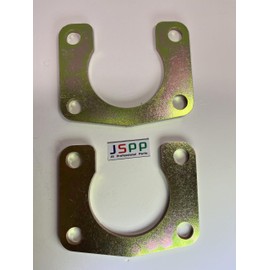 JS Professional Parts 9" Inch Compatible Axle Retainer Plates - 1 Pair, Stainless Steel, Silver, 2 Count