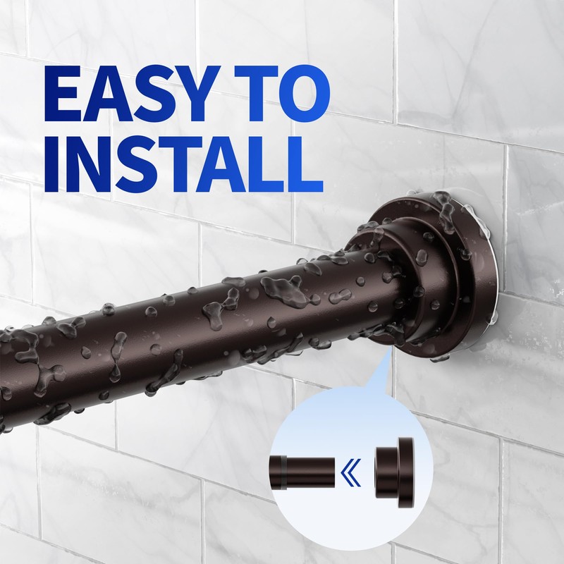 Mcrbeay Shower Curtain Rod, 1" Diameter Heavy Duty Tension Shower