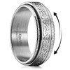 King Will 316L Stainless Steel Silver Spinner Rings-8mm Celtic Knot