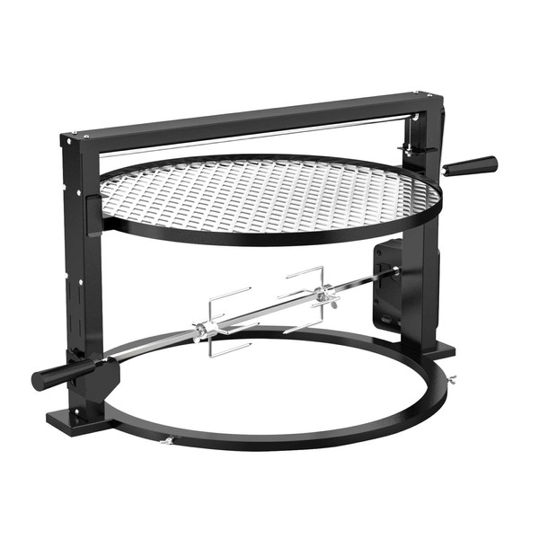 only fire Santa-maria Style Grill Rotisserie System Adjustable Cooking Grate Attachment for Weber 22 inch Kettle Grills - Global Patent