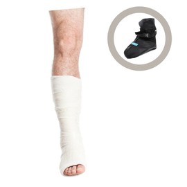 KOMBIUDA Protective Plaster Warm-wrapped Shoe Cover Cast Boot Foot Injury Cast Leg Warm Supportive