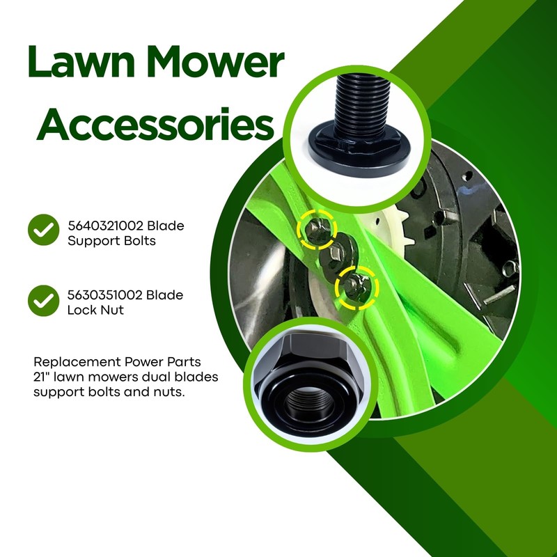 5640321002 Lawn Mower Blade Bolt&5630351002 Lock Nut Kit–Compatible with EGO