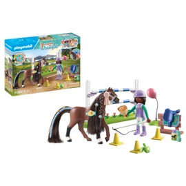 PLAYMOBIL Horses of Waterfall 71355 Zoe & Blaze with Tournament Course, Intensive Training for the Championship, with Numerous Accessories and Rewards, Sustainable Toy for Children from 5 Years