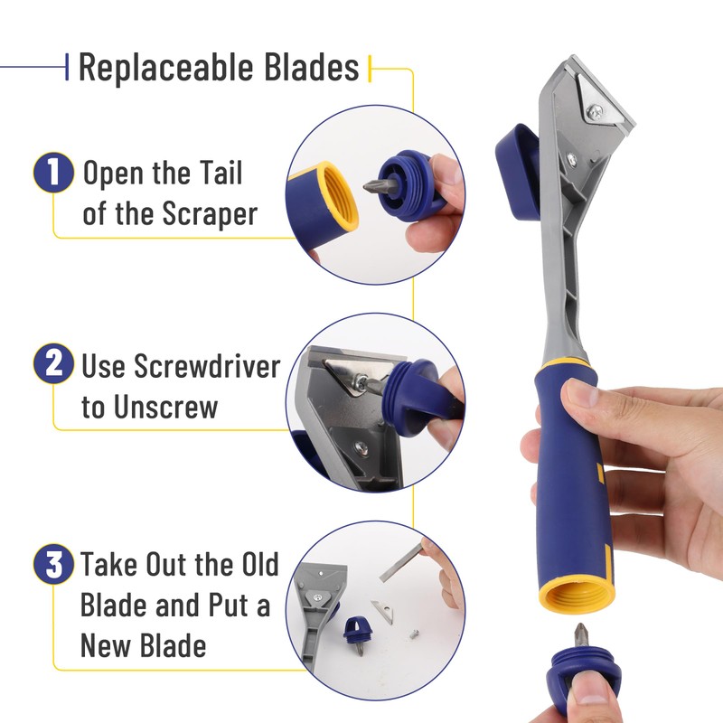 Bates- Carbide Scraper, 2.5", Double-Edged Tungsten Steel Blade, Paint Scraper