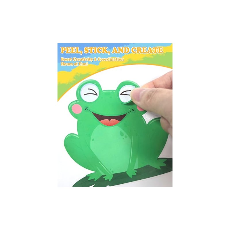Aowplc Spring Make-a-Face Stickers for Kids 48 Sheets Mix 'n
