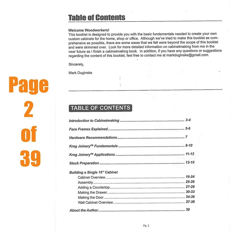 Kreg MD-CAB01 Cabinetmaking Booklet