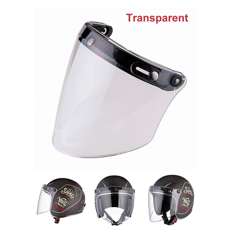 VCOROS Universal 3-Snap Flip Up Visor Shield Lens for Retro