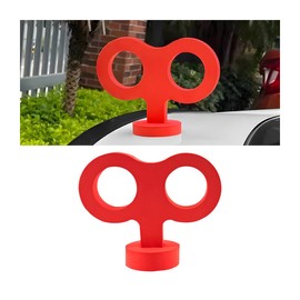 TNAIYH Car Wind Up Key Sticker, 3D Funny Cute Rolling Clockwork Key Toy Vehicle Ornament, Waterproof Automotive Exterior Back Roof Decorative Accessories, Universal for SUV RV Truck (Red)